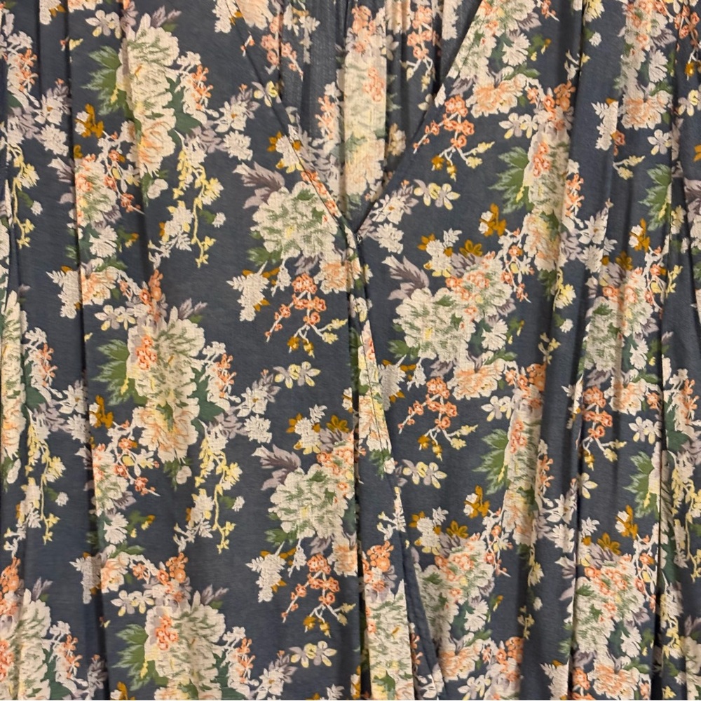 Lucky Brand Floral Tie-Waist Blouse - Size Large - Picture 4 of 15
